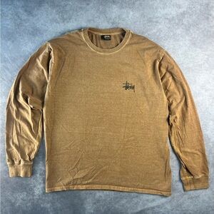 Stussy Basic Pigment Dyed Long-Sleeve Tee 'Almond' L Size